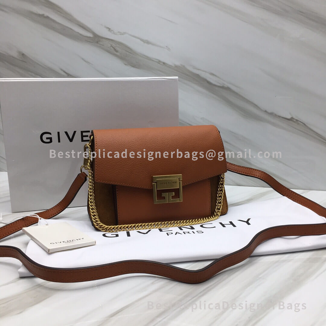 Givenchy Small GV3 Bag In Caramel Goatskin And Suede GHW 29999-1